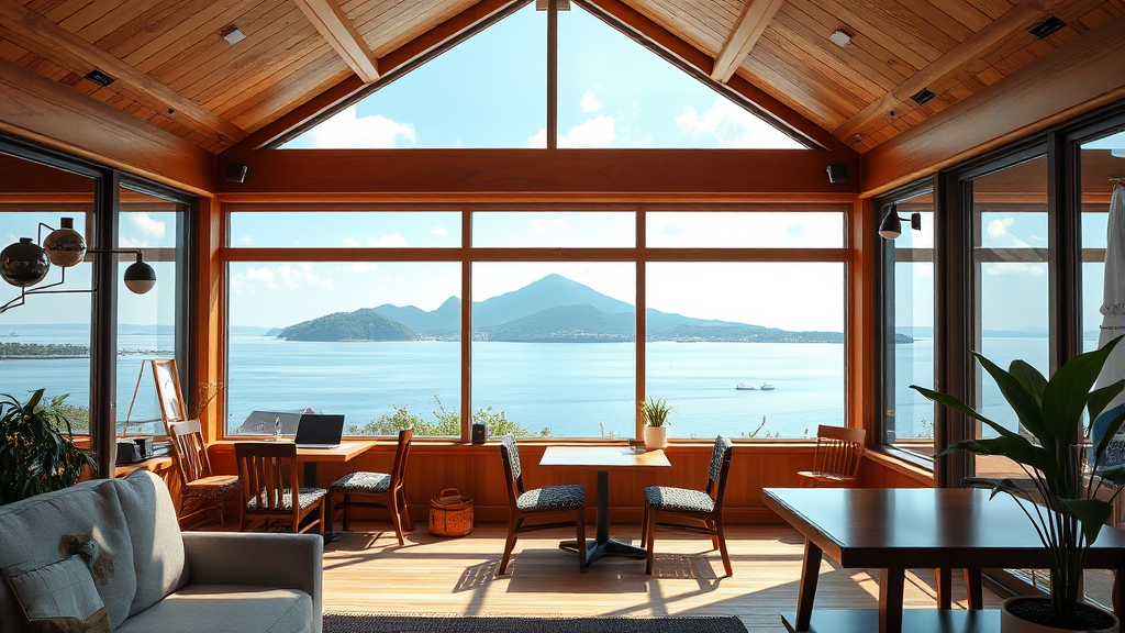 제주 워케이션 추천 장소 (realistic 스타일)