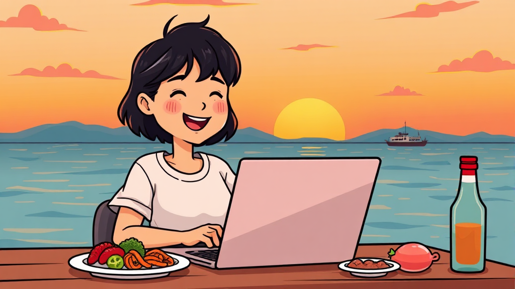 충남 워케이션 추천 장소 (cartoon 스타일)