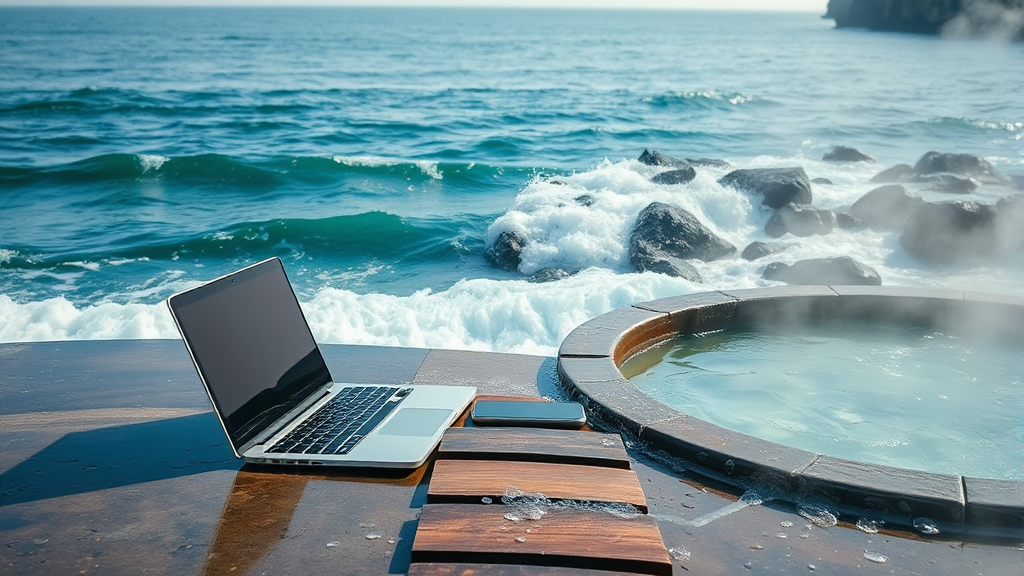 국내 워케이션 명소 비교 (realistic 스타일)