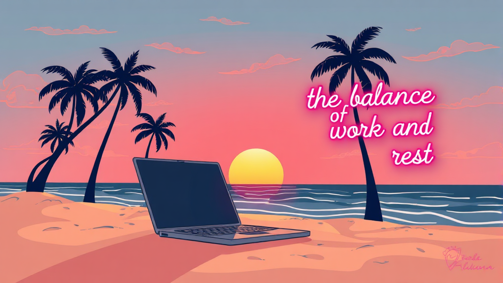 워케이션 여행 팁 및 할인 혜택 (illustration 스타일)