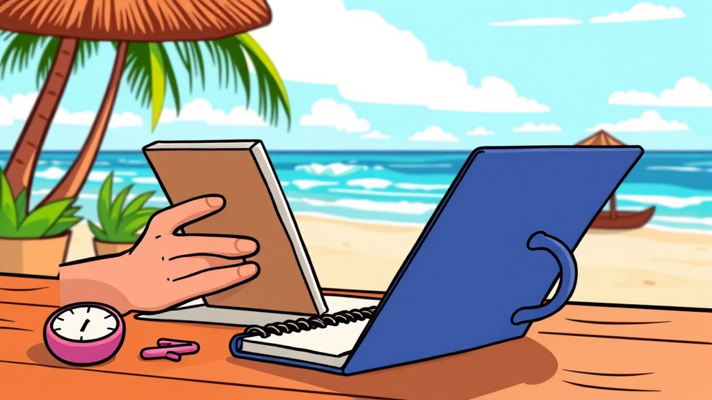 디지털 노마드의 생산성 향상 팁 (cartoon 스타일)