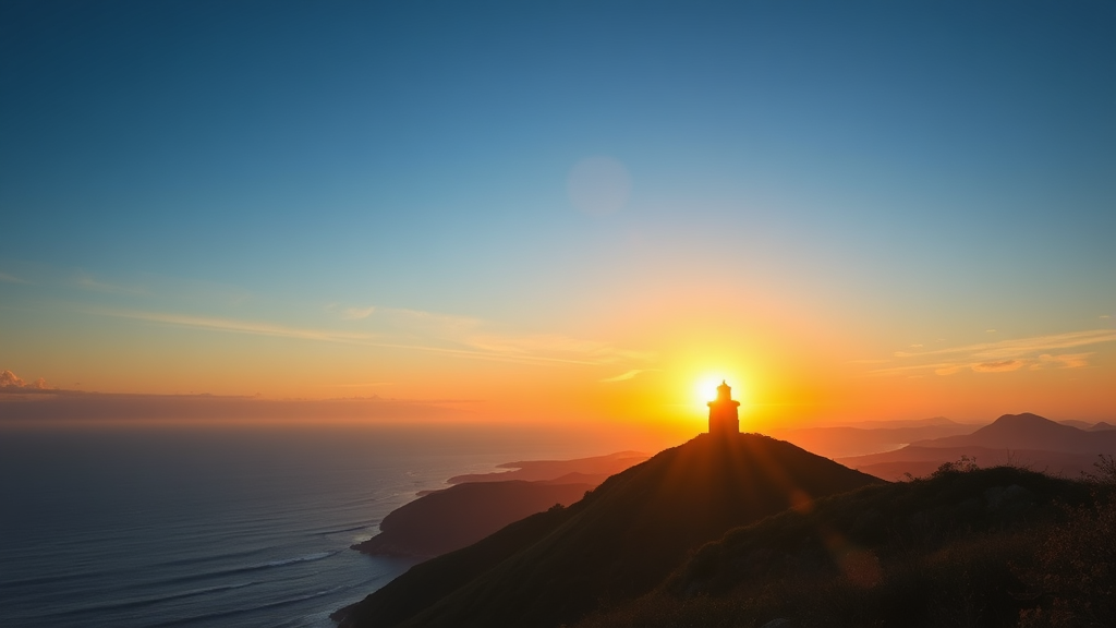 외돌개 주변 경관 탐험 (realistic 스타일)