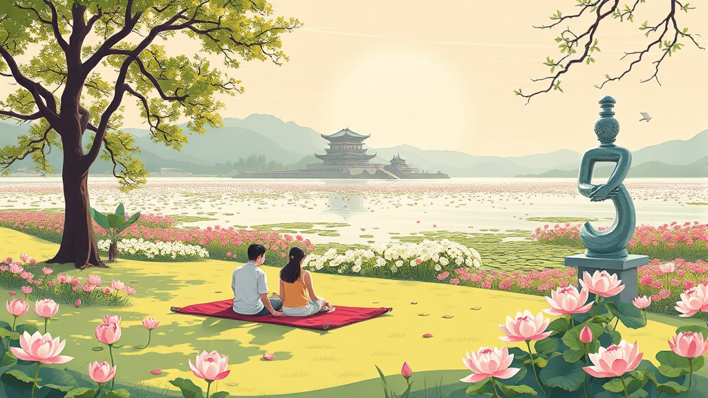 다산 생태공원: 자연 속 힐링 명소 (illustration 스타일)