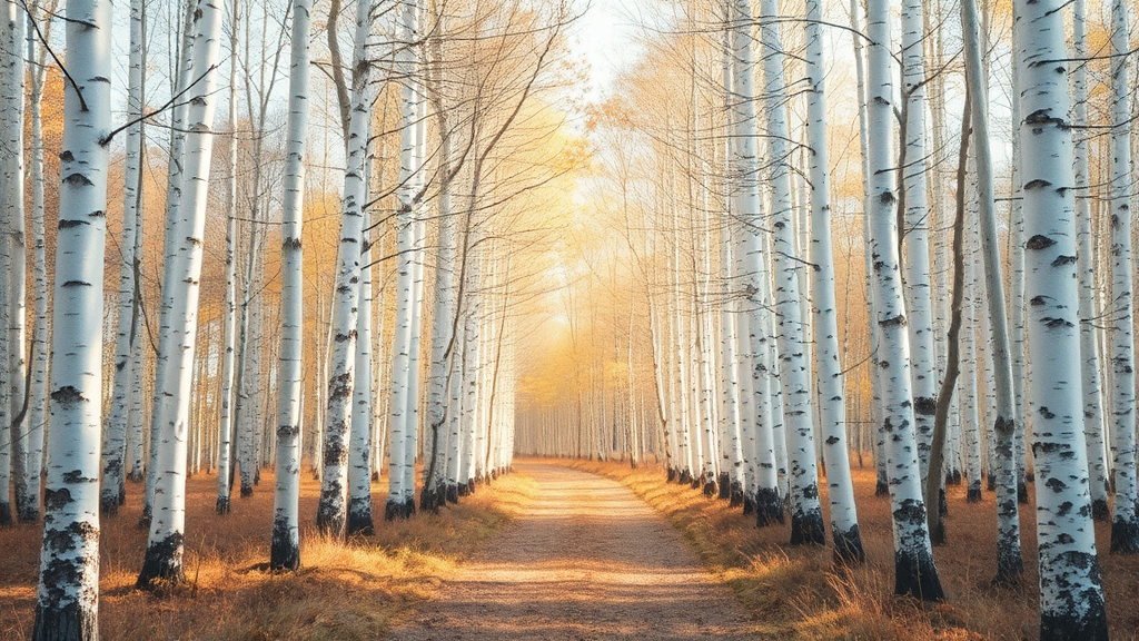 자작나무 숲, 어디에? (watercolor 스타일)