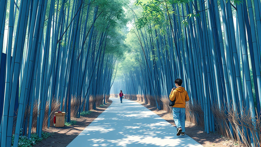 산책 코스 & 특징 (illustration 스타일)