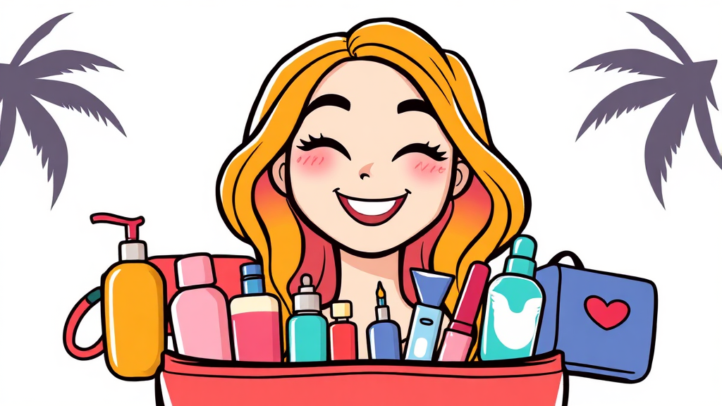 세면도구 & 화장품 챙기는 꿀팁 (cartoon 스타일)