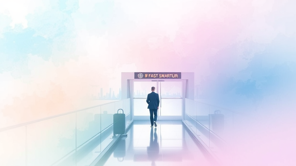 스마트패스 전용 출국장 이용법 (watercolor 스타일)