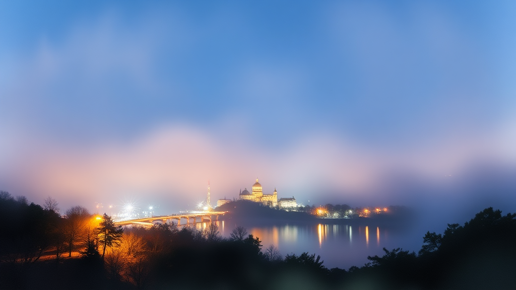 광교호수공원 산책로 및 포토존 (watercolor 스타일)