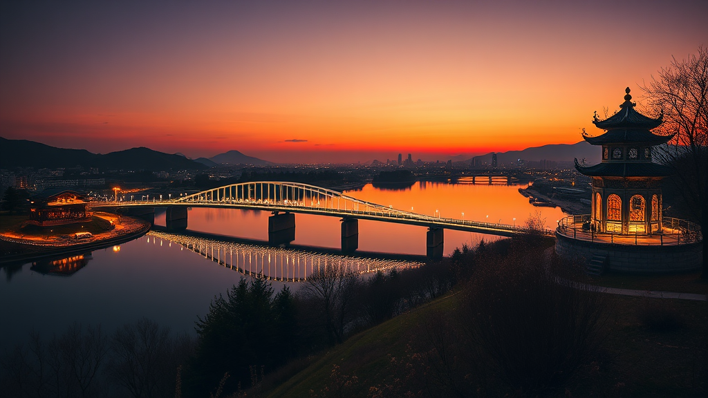 광교호수공원 야경 명소 (realistic 스타일)