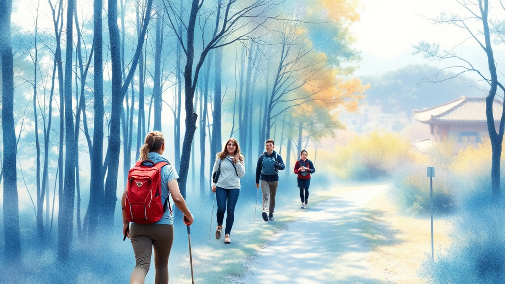 서울 근교 등산 가이드 (watercolor 스타일)