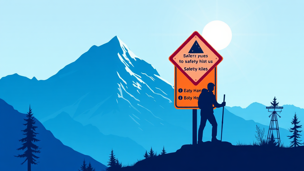 등산 전 안전 수칙 (illustration 스타일)