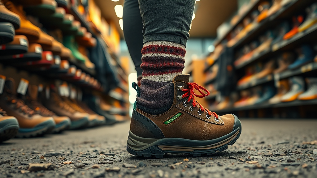 등산화 구매 가이드: 고려 사항 (realistic 스타일)