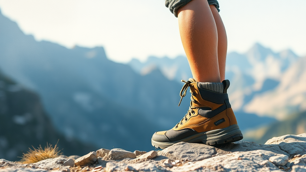등산화 사용 및 관리 팁 (watercolor 스타일)