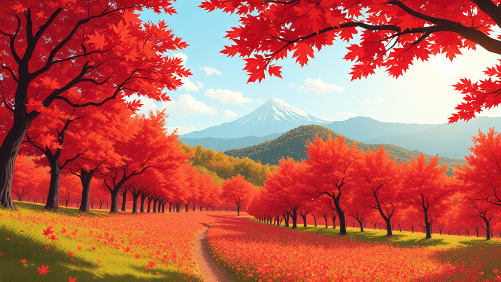 가을 추천 국립공원 3곳 (cartoon 스타일)