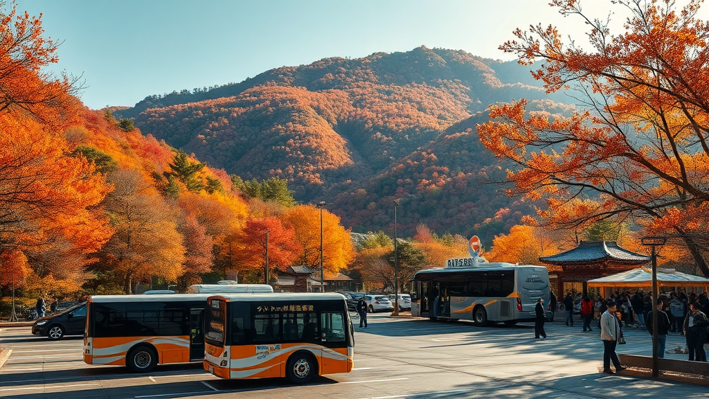 국립공원 주차 꿀팁 (realistic 스타일)