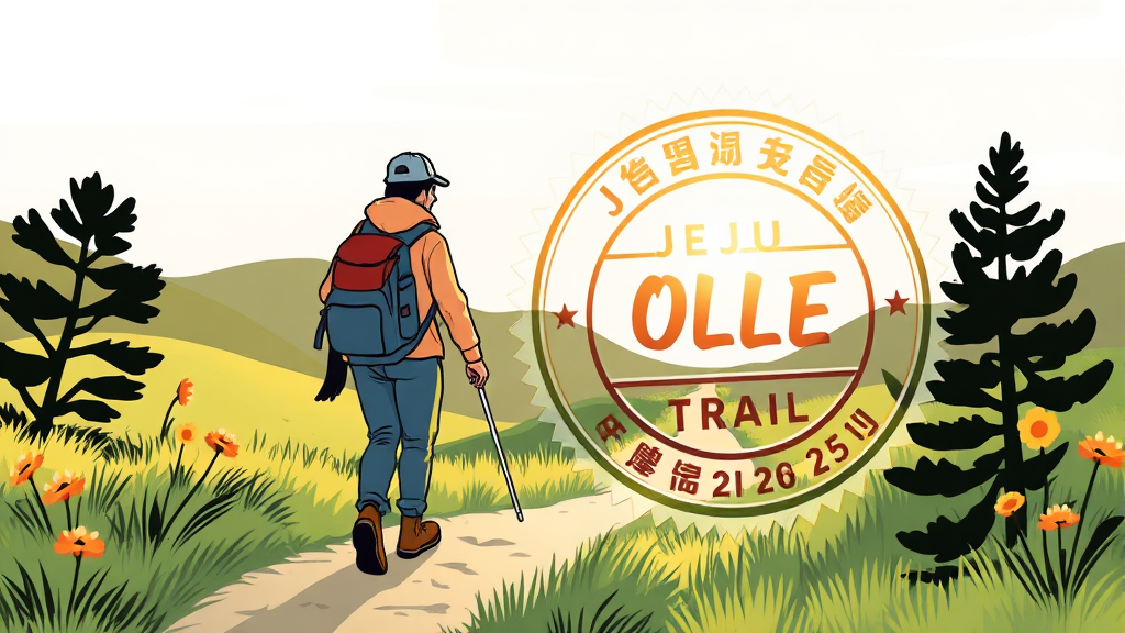 올레 패스포트 및 완주 인증 (illustration 스타일)