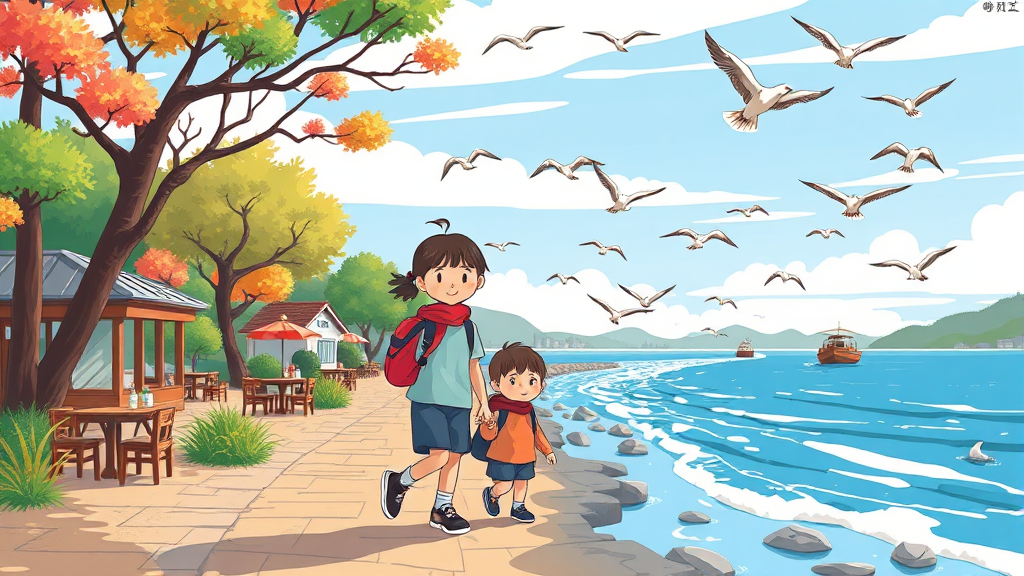 자연과 함께하는 추억 만들기 (cartoon 스타일)