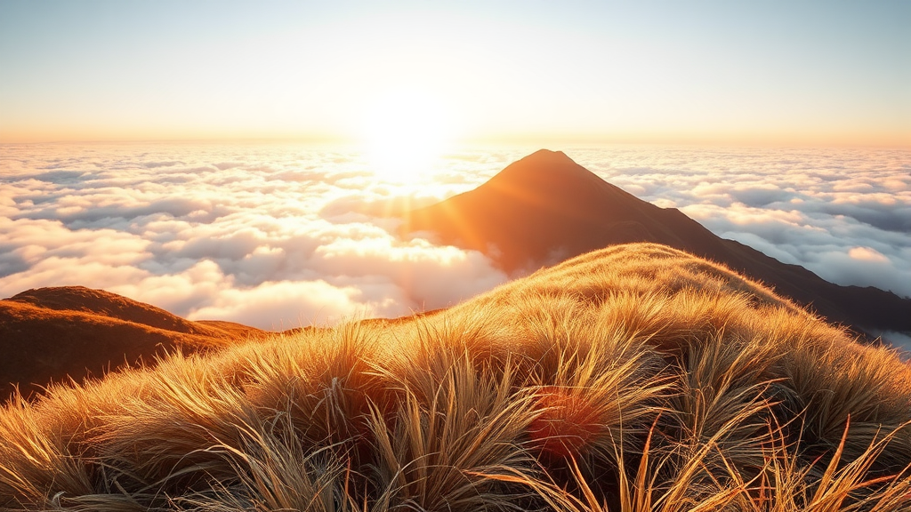 남부 억새 명산: 황매산 (realistic 스타일)