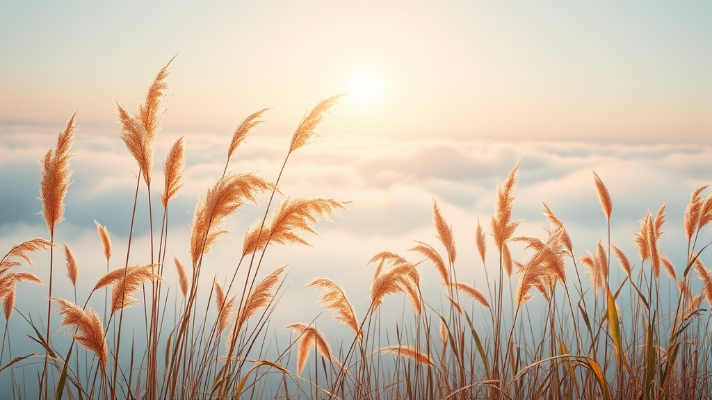 숨겨진 억새 명소: 지리산 만복대 (watercolor 스타일)